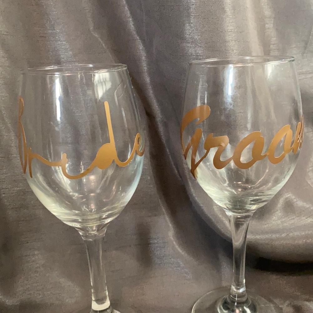 Bride and Groom Wine Glasses